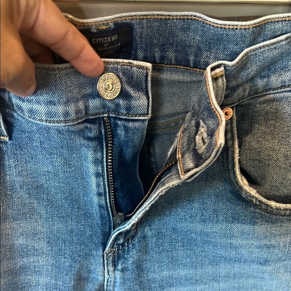 Citizens Of Humanity Blue Straight Jeans with Faded Distressing - Picture 6 of 14